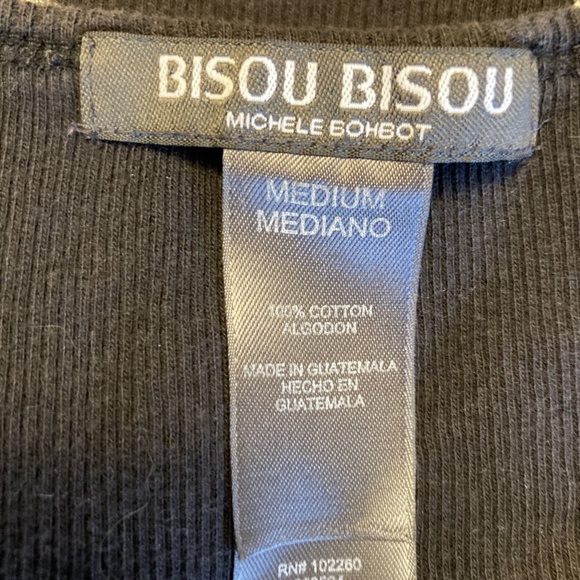 Bisou Bisou Michele Bohbot black and metalic black tank top, size M - Picture 7 of 8